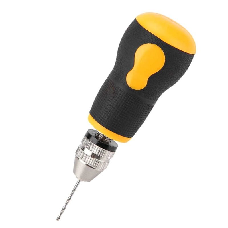 DRILLPRO - Set de 1 Mini Taladro Portátil y 10 Brocas Negro