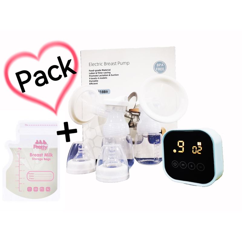 GENERICO - Extractor Leche Eléctrico Portátil Doble30 Bolsa Almacenar