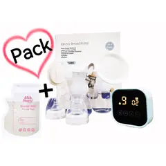 GENERICO - Extractor Leche Eléctrico Portátil Doble30 Bolsa Almacenar