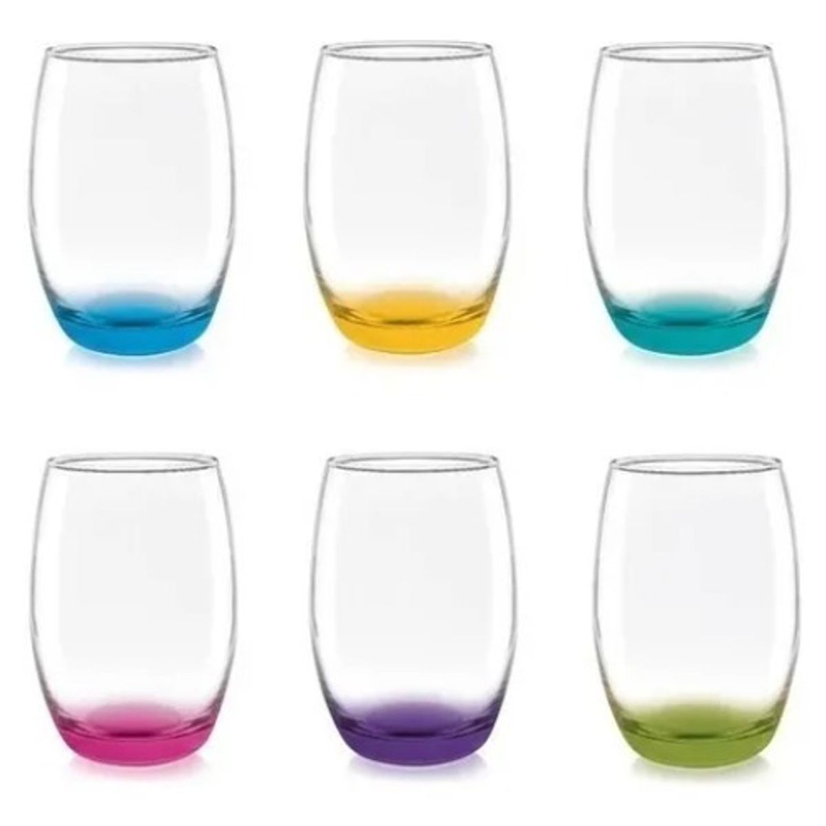 CRISTAR - Set De 6 Vasos Altos Mikonos Fondo Color