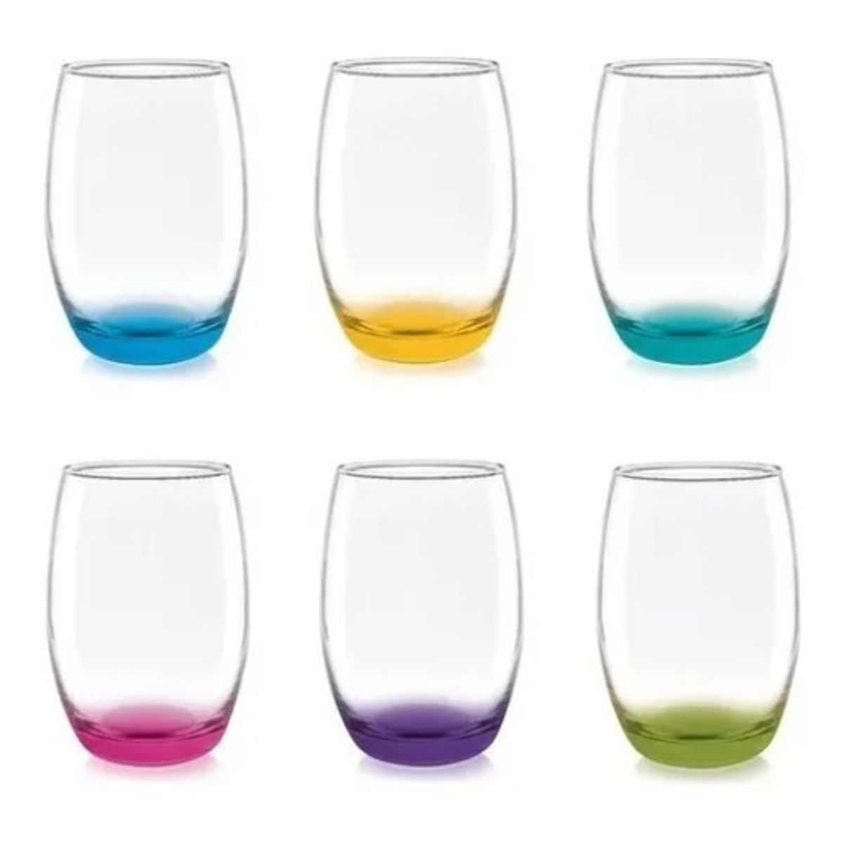 CRISTAR - Set De 6 Vasos Altos Mikonos Fondo Color