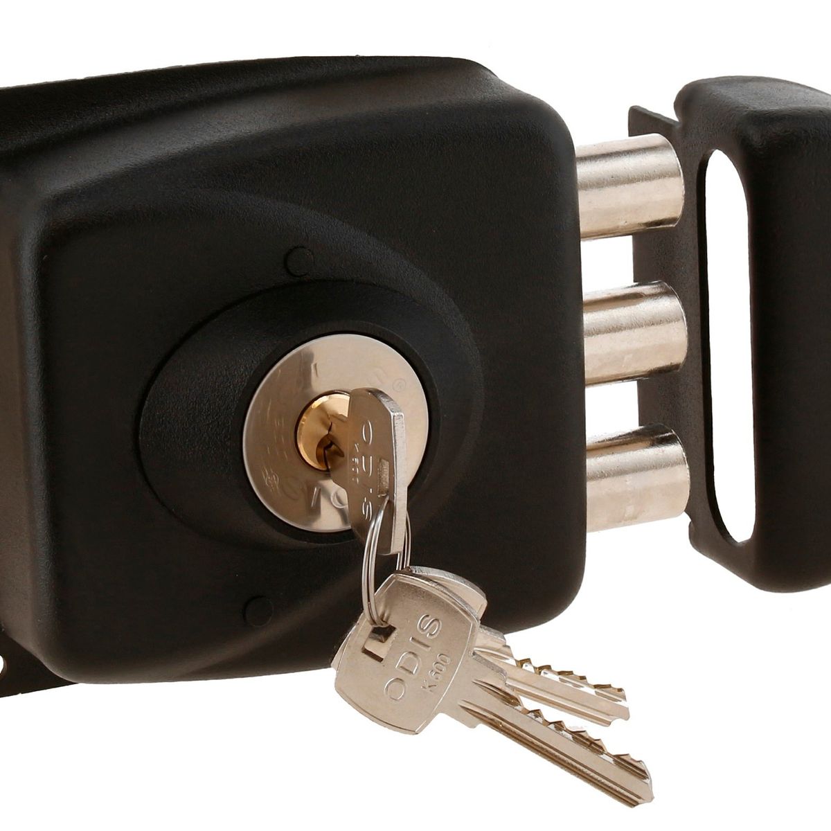 ODIS - Cerradura Sobreponer Odis 751 3 Pitones Anti sierra - Negro