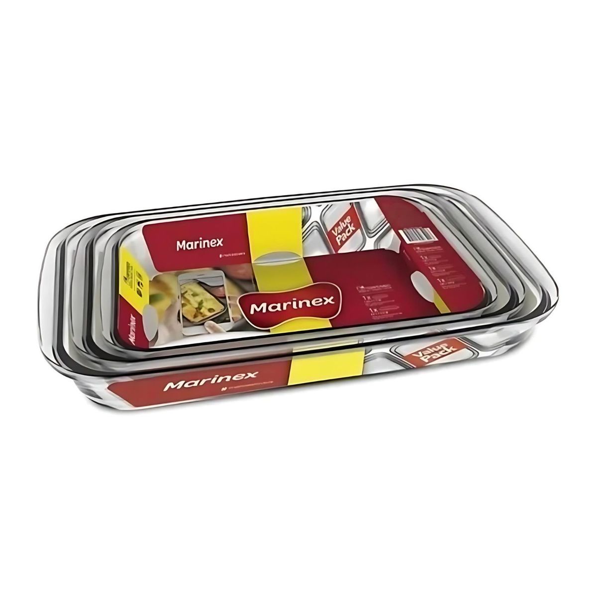 MARINEX - Set De 3 Fuentes Asadera De Vidrio Para Horno