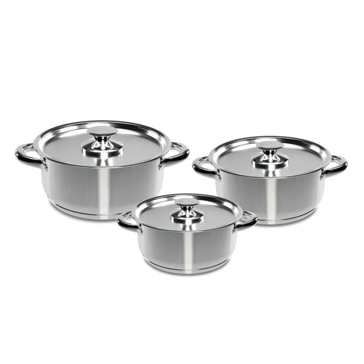 GENERICO - Juego Bateria Ollas Acero Inoxidable Cocina 6 Piezas 420-6SS.