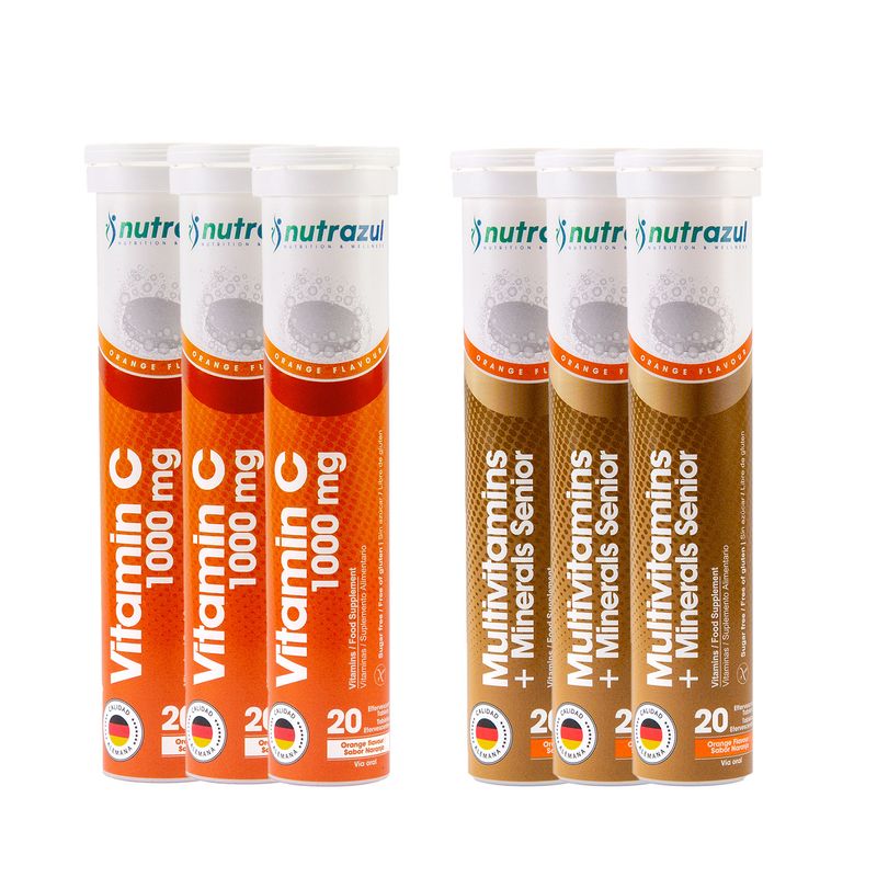NUTRAZUL - Vit C 1.000 Mg.+  Multivitamínico Senior - (Pack 6 Unidades)