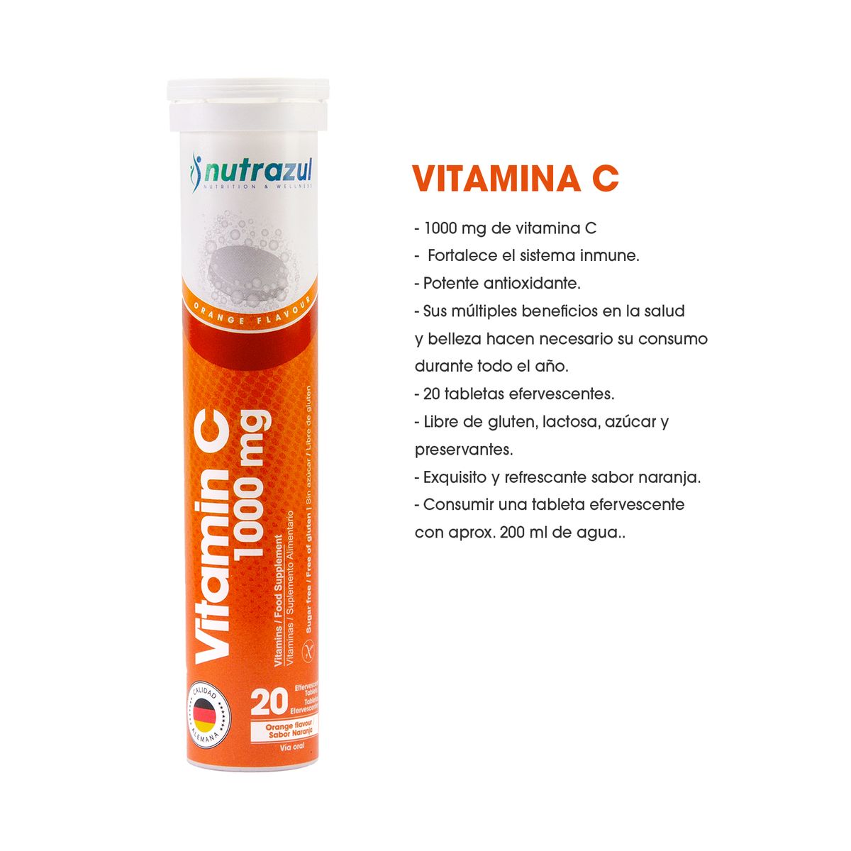 NUTRAZUL - 3 Vitamina C 1000 Mg + 3 Zinc 20 Mg. - Pack 6 un.