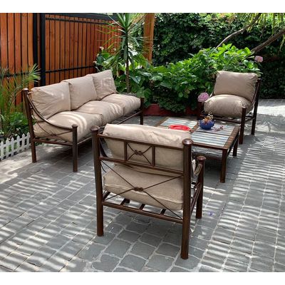 Imagen 2 del producto Juego de Living Fierro Etrusco ""Nudo"" Con Mesa de Centro 4 Piedras Incluida.