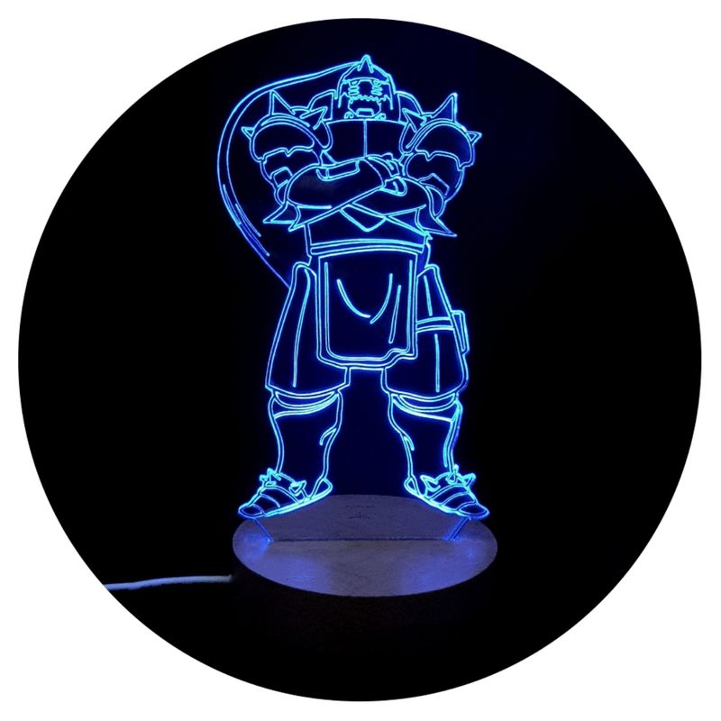 3DILUTION - Lampara De Mesa Alphonse Elric FMA Base Madera