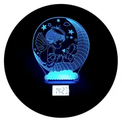 3DILUTION - Lámpara de Mesa Angelito Luna Base Reloj