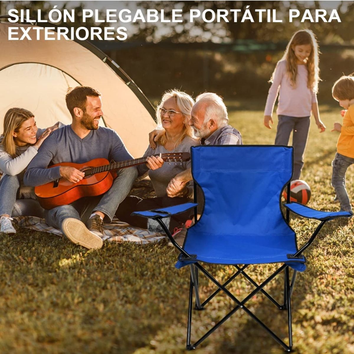 GENERICO - Silla Camping Plegable Portatil Alta Resistencia Playa Pesca