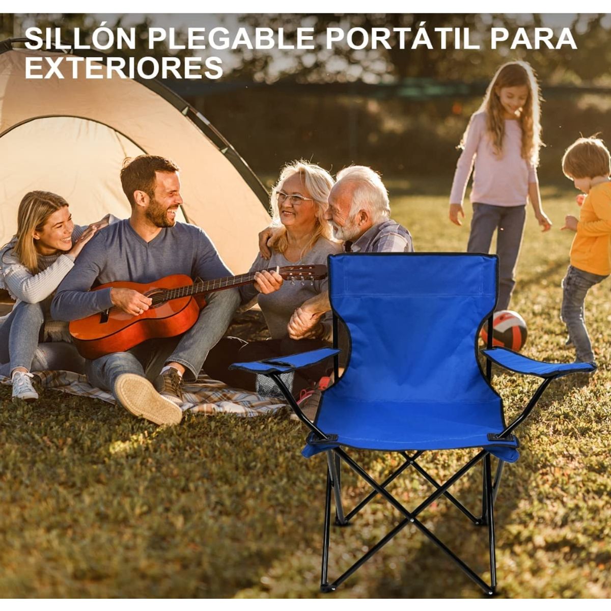 GENERICO - Silla Camping Plegable Portatil Alta Resistencia Playa Pesca