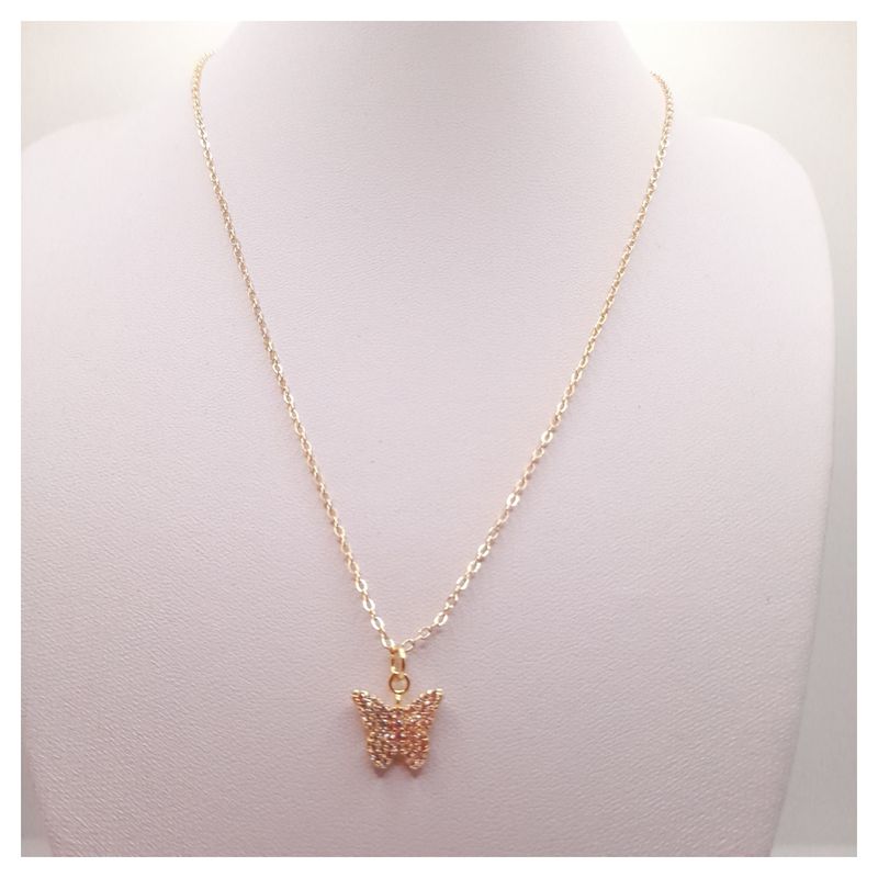 CAT JOYAS - cadena con mariposa con circones