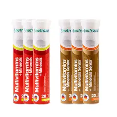 NUTRAZUL - 3 Multivitamínico más minerales + 3 Multivitaminico Senior - ( Pack 6 unidades).