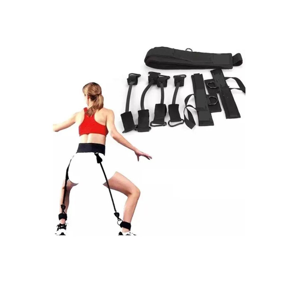 GENERICO - Ligas De Resistencia Piernas Con Bandas Elasticas 8 Piezas