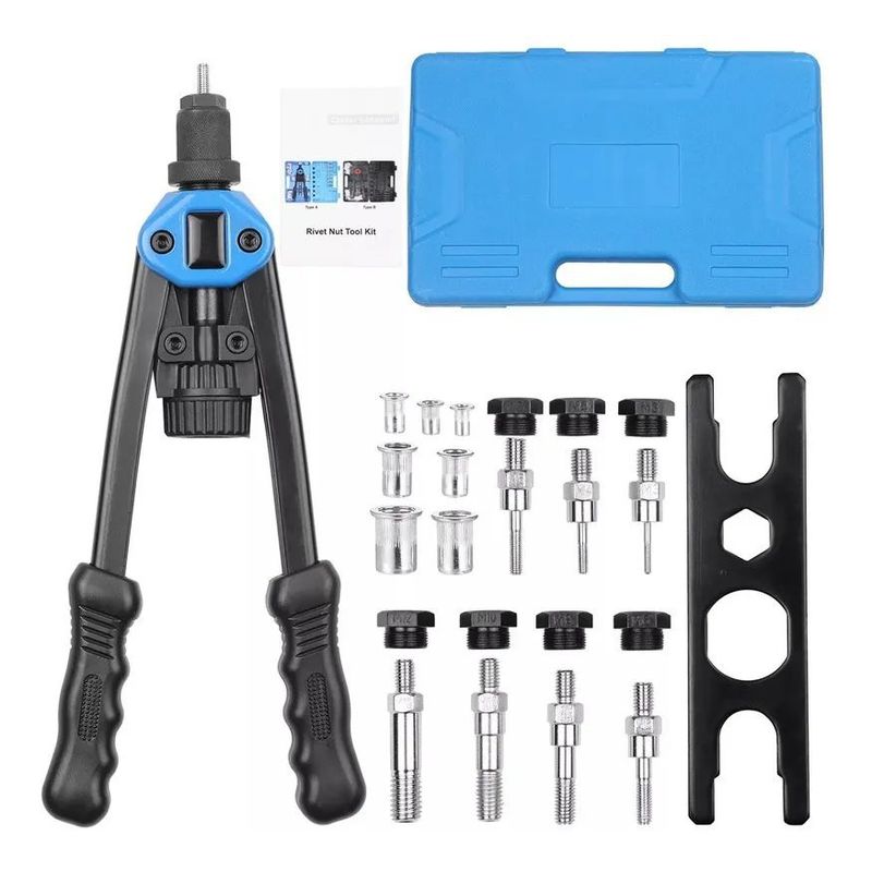 KUANGYE - 110pc Remachadora Tuerca Mandril M3 A M12 Remache Ciego