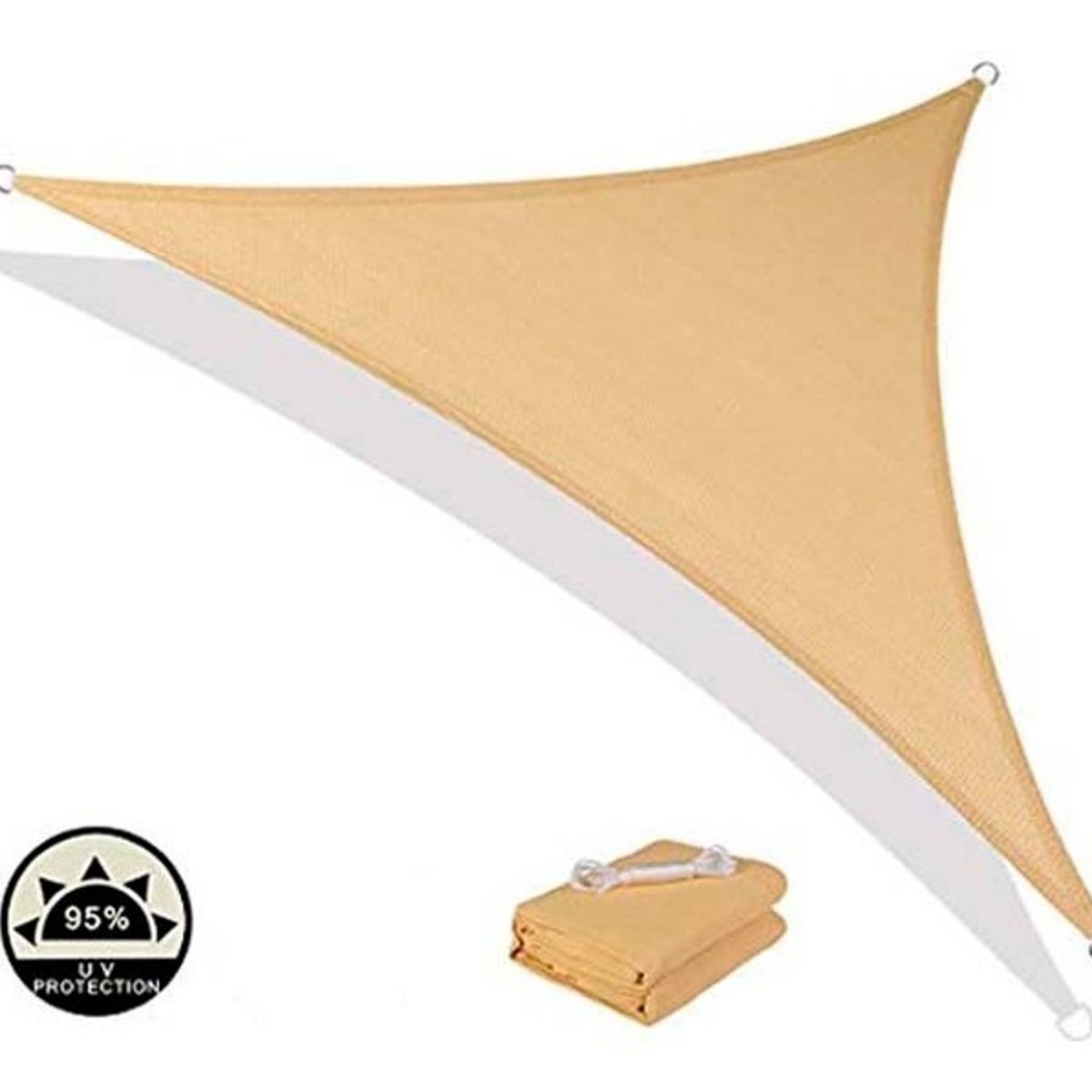 GENERICO - Toldo Vela Sombra Triangular 3.5 x 3.5 x 3.5 Mts