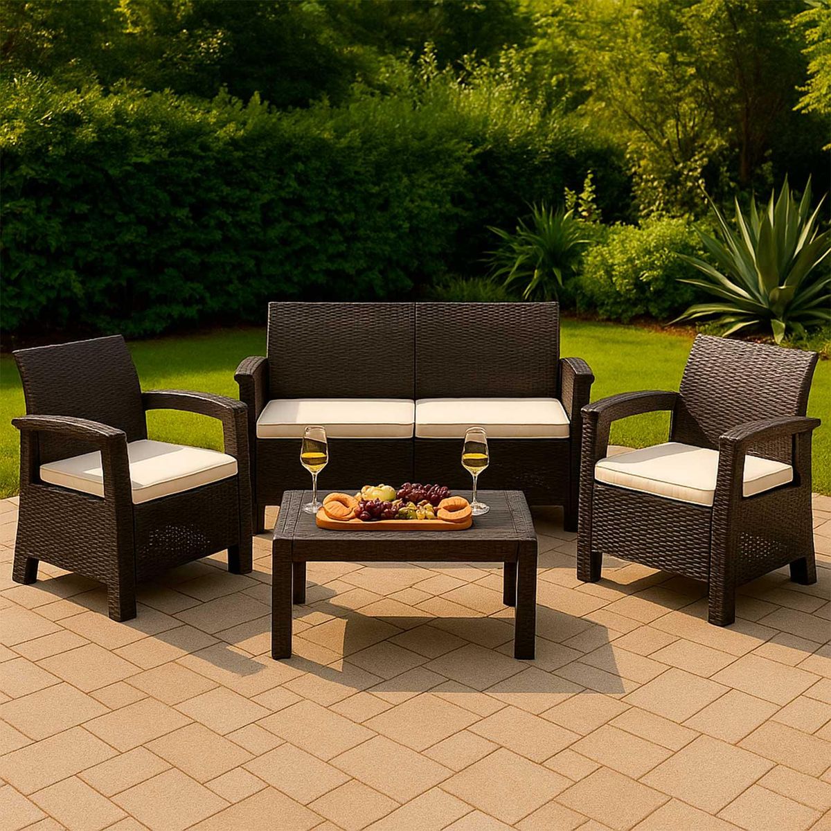 NORTHWEST - Juego Set Terraza Ibiza 3 Piezas Con Cojín Northwest