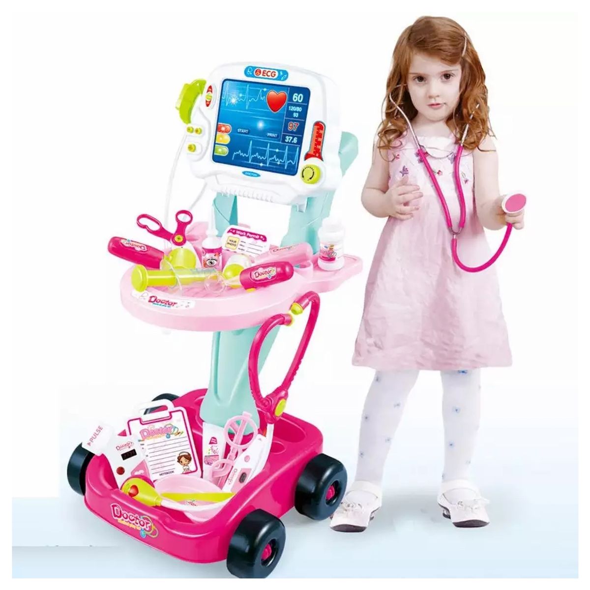 GENERICO - Set Doctor Niña O Niño  Con Luz Y Sonido rojo con azul