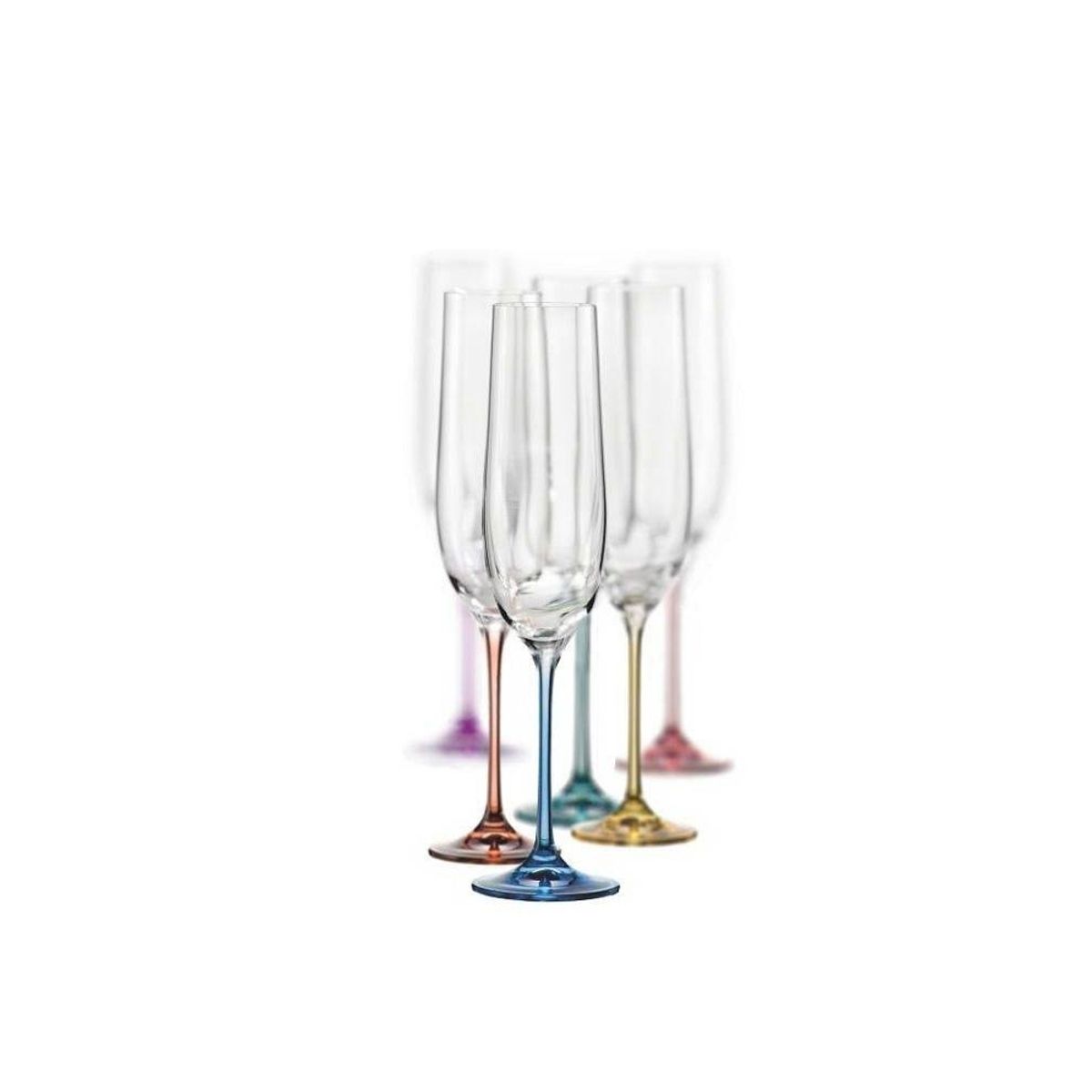 CAP DOR - Set  6 Copas Colores Espumante Cristal 190 ml
