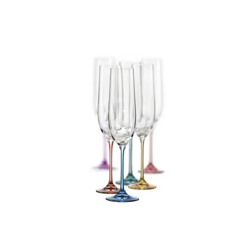 CAP DOR - Set  6 Copas Colores Espumante Cristal 190 ml