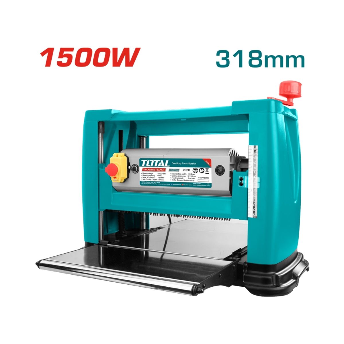 TOTAL TOOLS - Cepillo de Banco 1500w Industrial + 4 Accesorios TOTAL