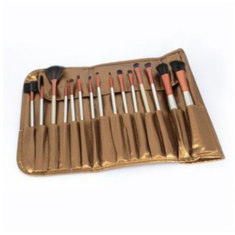 GENERICO - Set 32 Pinceles Y Brochas Maquillaje + Bolso - Dorado MAS203