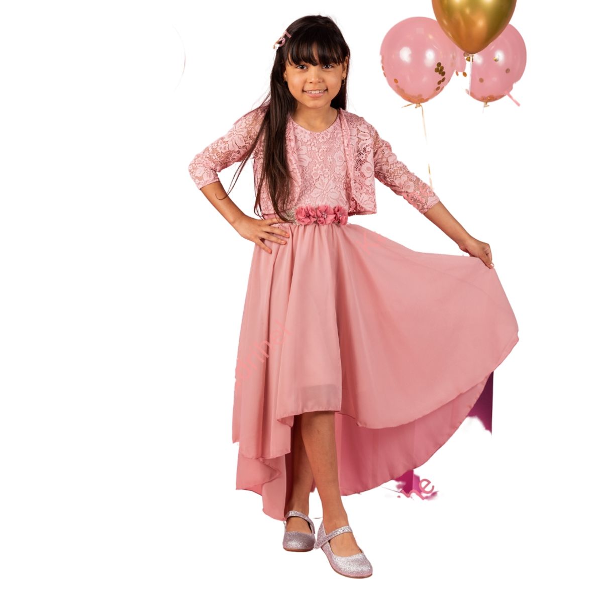 GENERICO - VESTIDO MAS TAPADO DE NIÑA IDEAL PARA BAUTIZO COMUNION FIESTA GALA