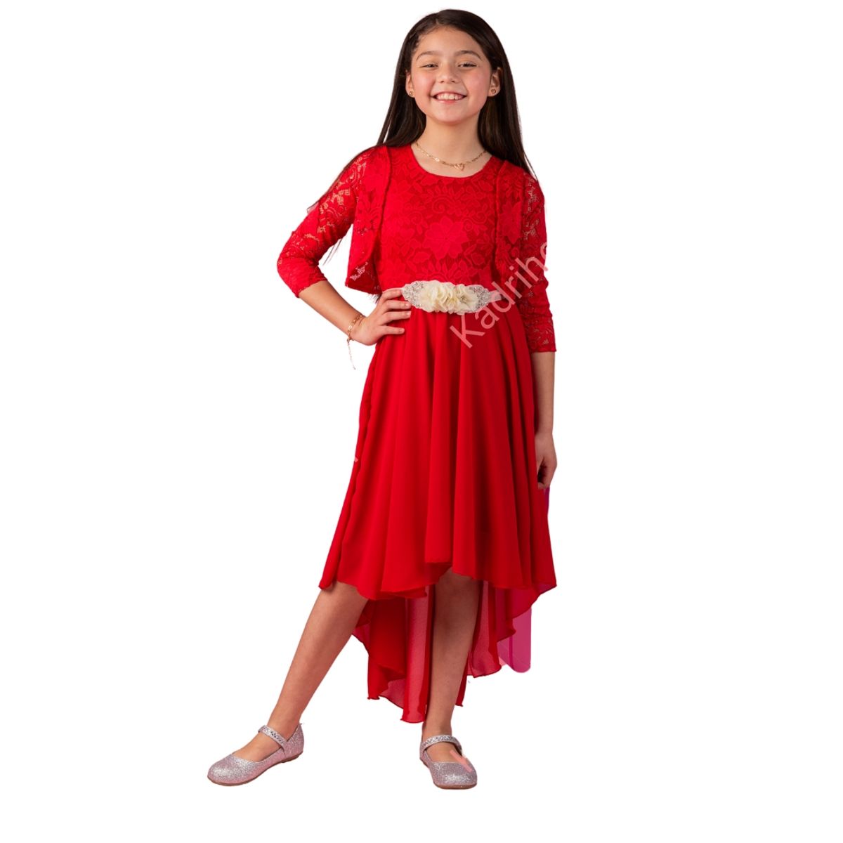GENERICO - VESTIDO MAS TAPADO DE NIÑA IDEAL PARA BAUTIZO COMUNION FIESTA GALA