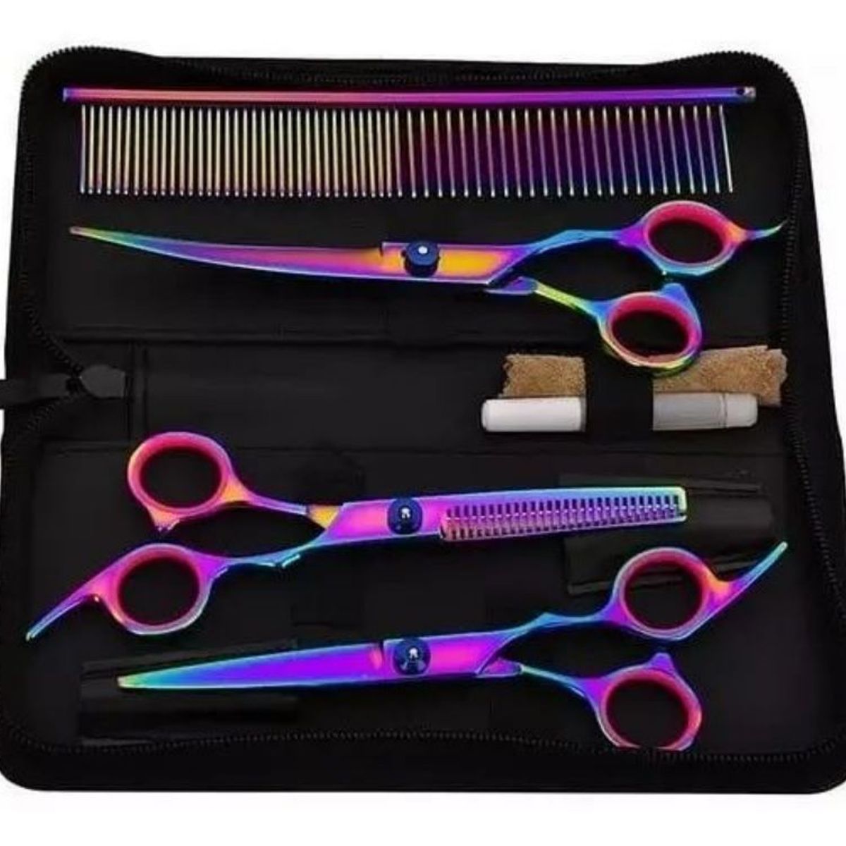 KUANGYE - Set Tijeras Peluquería Canina Corta Pelo Perro Mascota