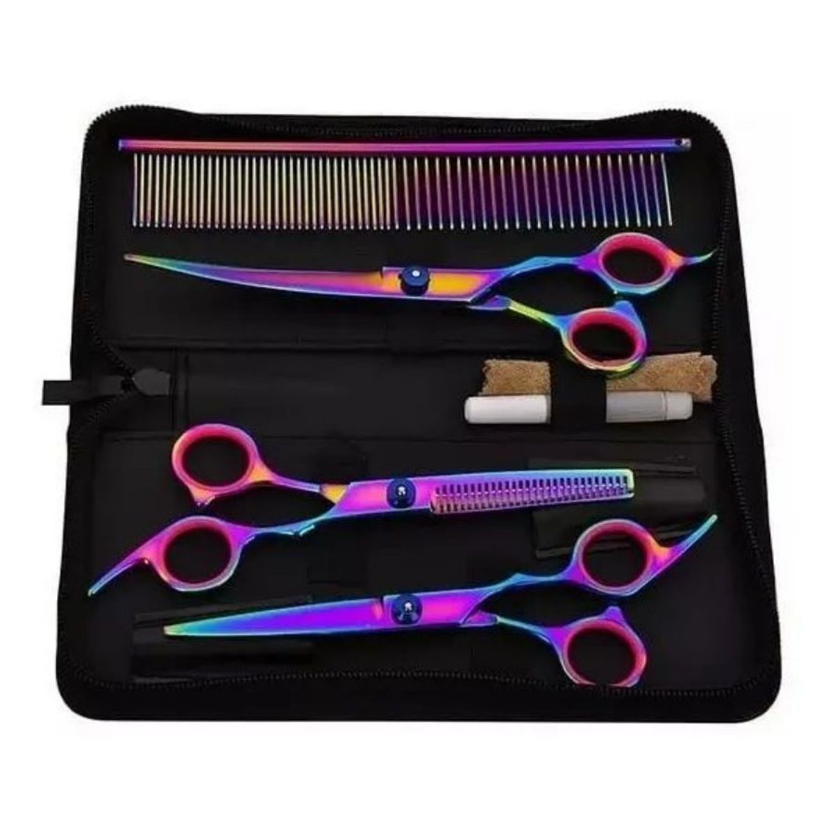 KUANGYE - Set Tijeras Peluquería Canina Corta Pelo Perro Mascota