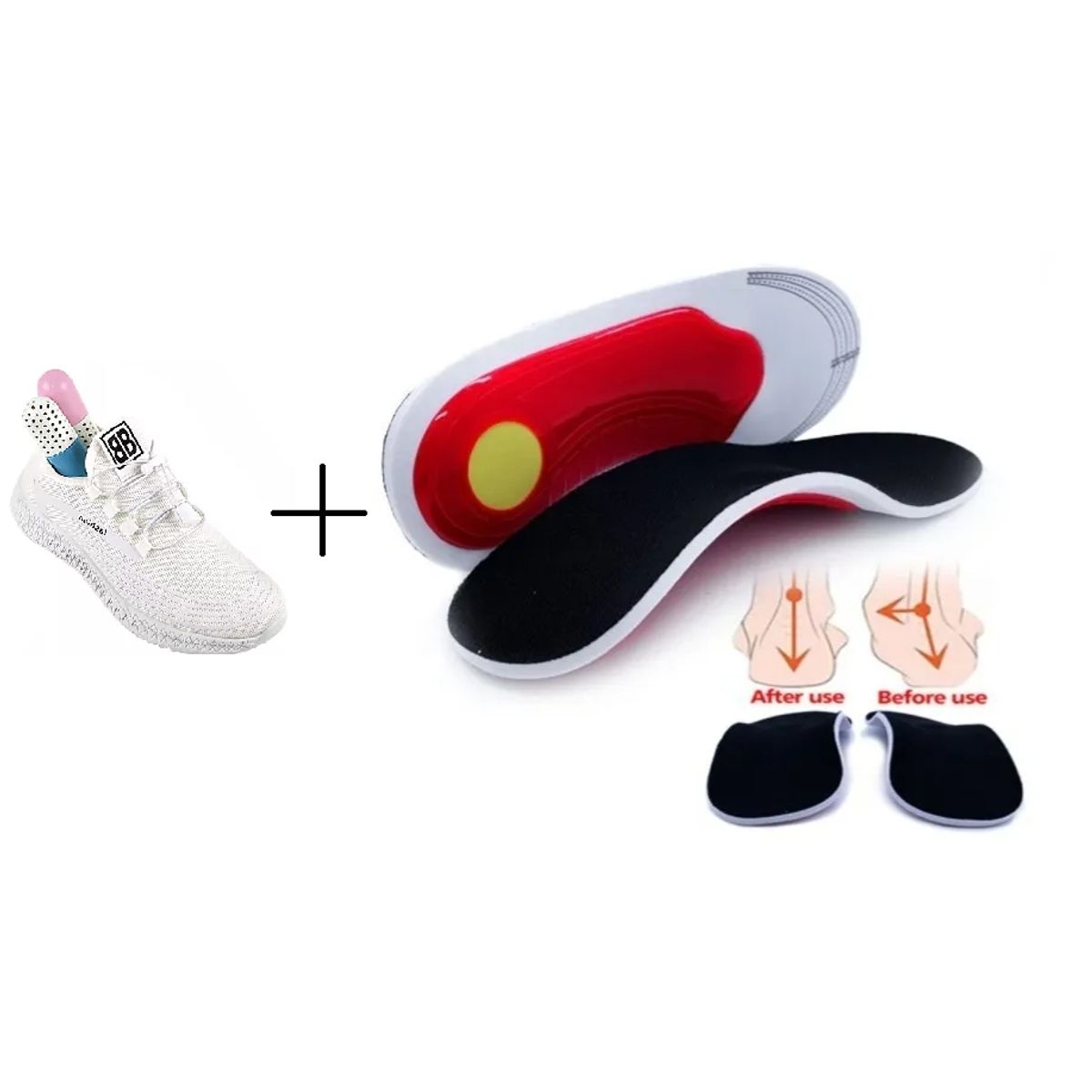 GENERICO - Plantillas Pie Ortopedicas Ajustables Unisex  Absorbe Olor