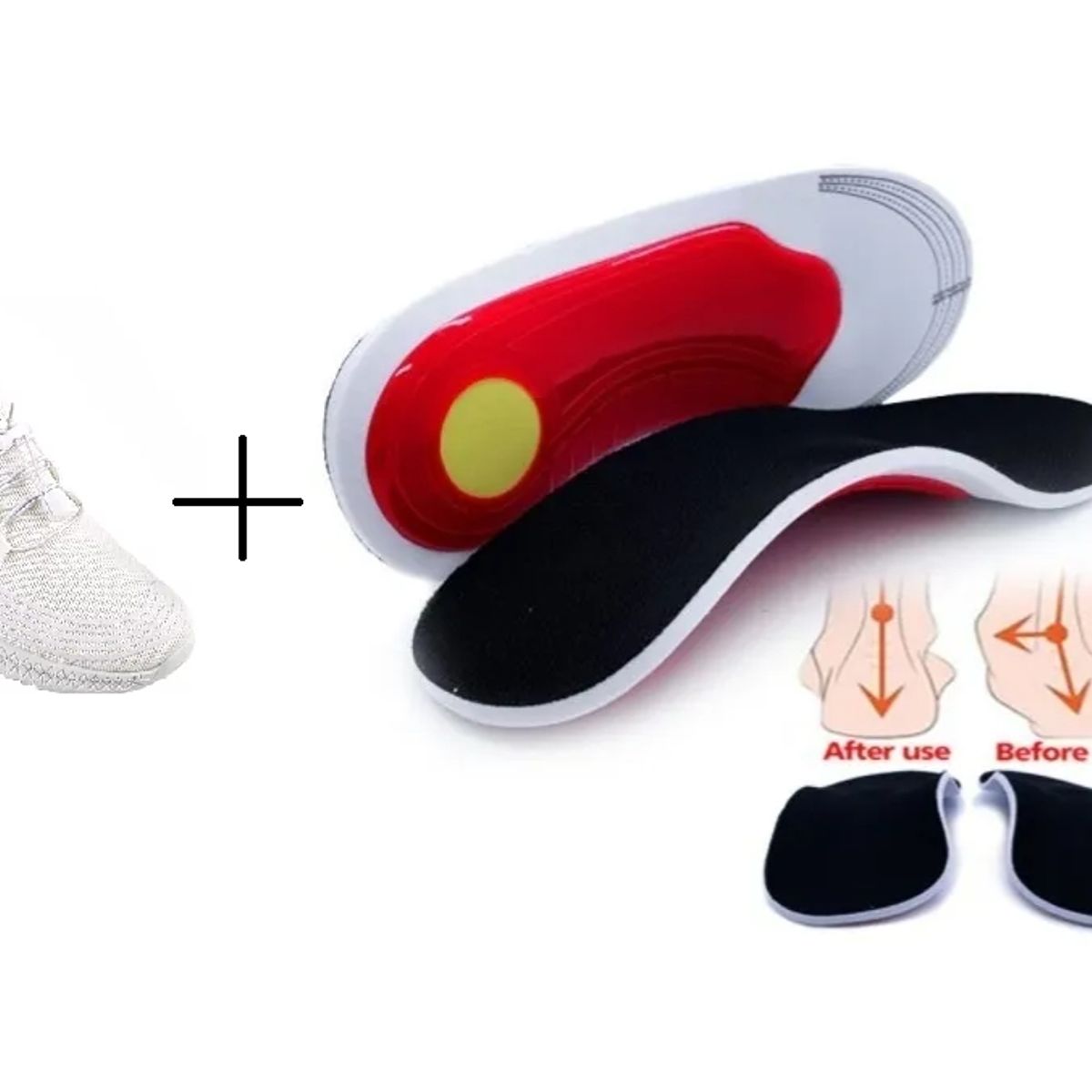 GENERICO - Plantillas Pie Ortopedicas Ajustables Unisex  Absorbe Olor