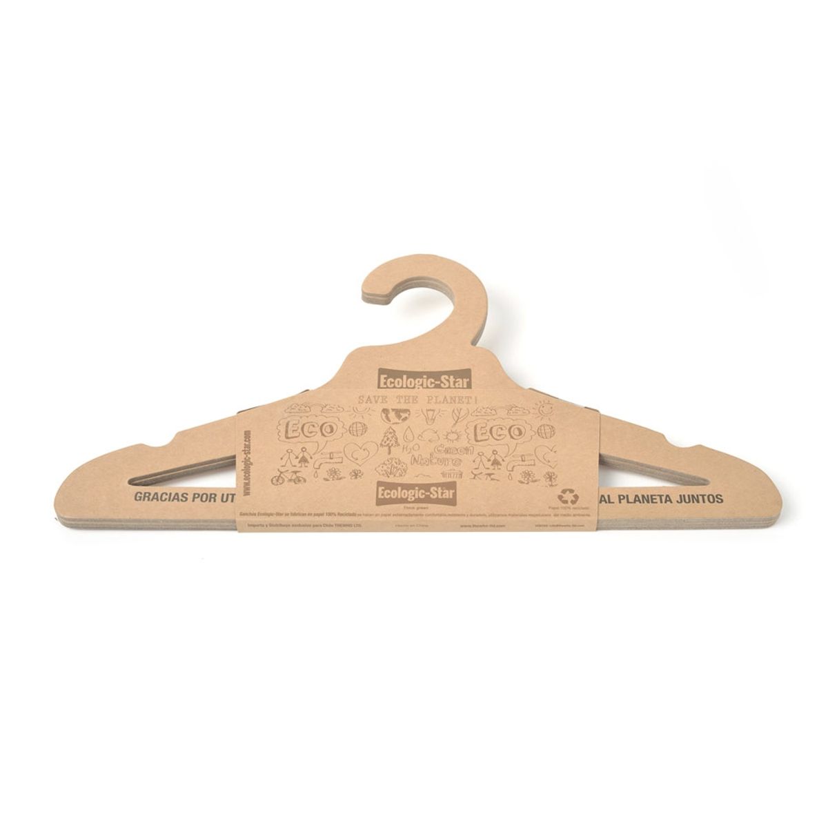 GENERICO - PACK de 3 Colgadores Ecológicos de Papel 100% reciclado