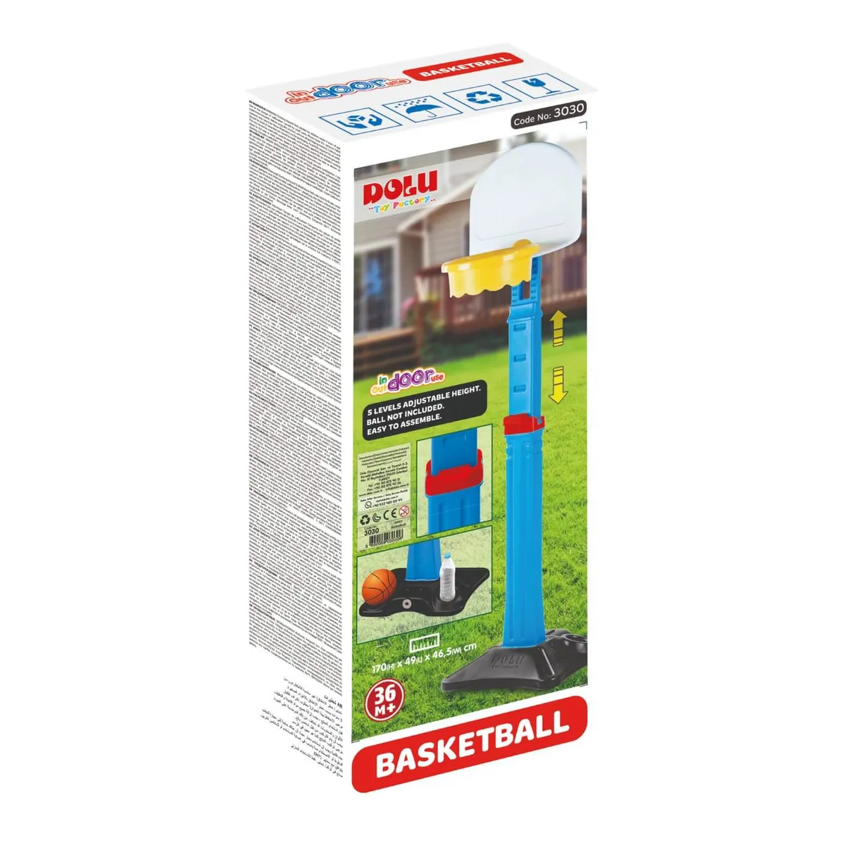 DOLU - Set De Basketball Ajustable 46.5x49x170 Cms Dolu