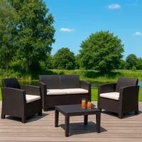 Juego Set Terraza Menorca 4 Piezas Con Cojín