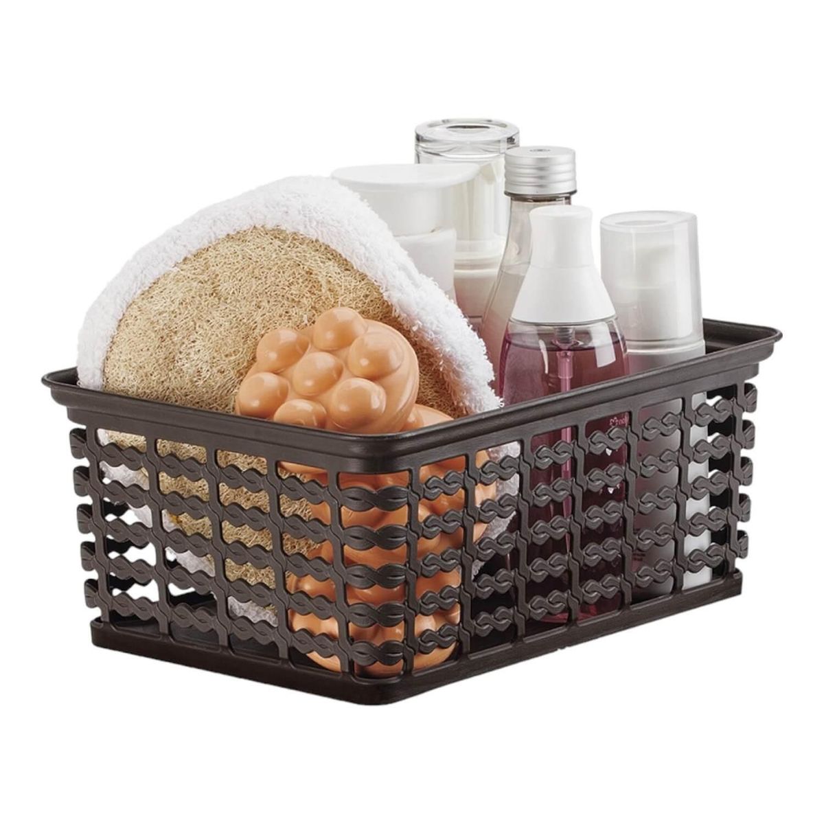 RIMAX - Canasta Plastica Café 25.5x18.6x10.8 cm Deco Rimax