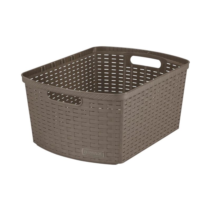 RIMAX - Canasta Plastica Café 39x28x17 cm Shia Rimax