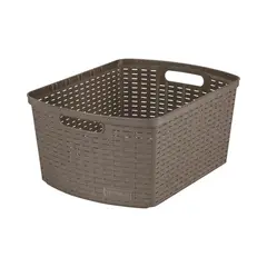 RIMAX - Canasta Plastica Café 39x28x17 cm Shia