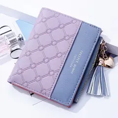 BJ HOGAR - Billetera Tarjetero Monedero Elegante De Mujer Lila