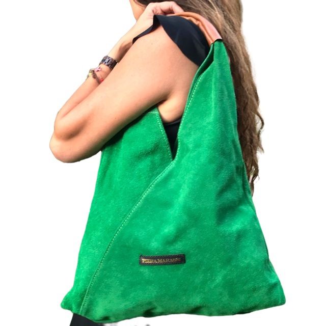 Cartera cuero natural genuino Modelo Allegra Verde TALLA UNICA