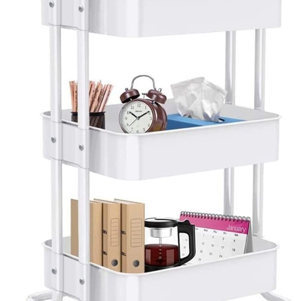 MP - Carro Estante Organizador Multiuso Con 3 Niveles Y Ruedas