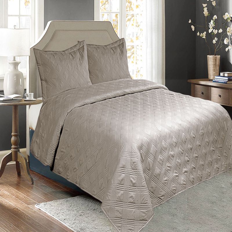 GENERICO - Cubrecama Quilt Cobertor de Verano 2 Plazas D4 Vison