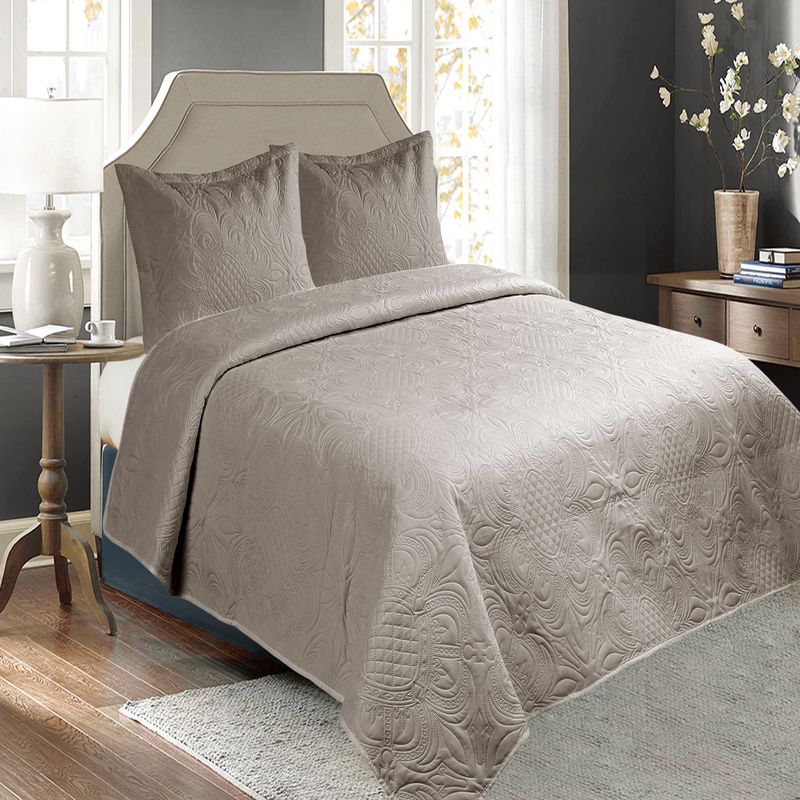 GENERICO - Cubrecama Quilt Cobertor de Verano King D3 Vison