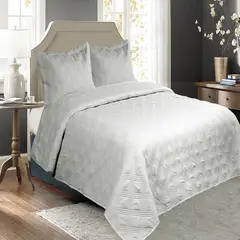 GENERICO - Cubrecama Quilt Cobertor de Verano King D4 Gris