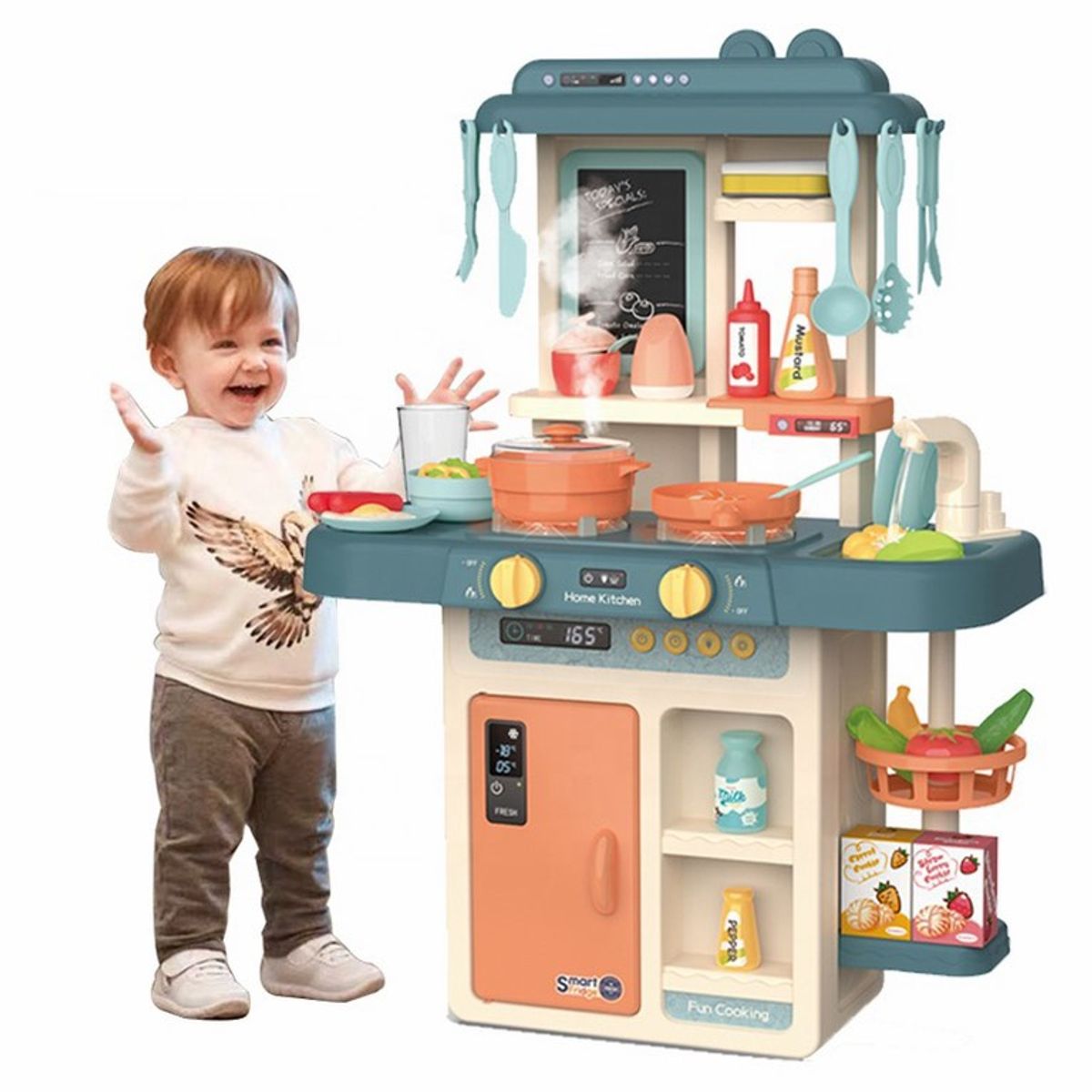 GENERICO - Cocina de Juguete Luz Sonido Agua Vapor 63 cm Altura verde