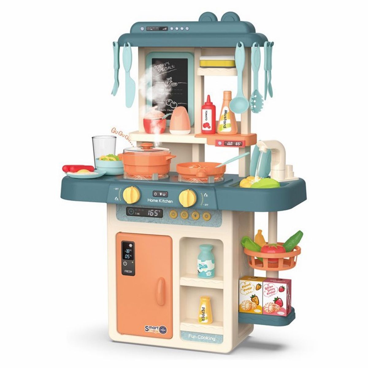 GENERICO - Cocina de Juguete Luz Sonido Agua Vapor 63 cm Altura verde