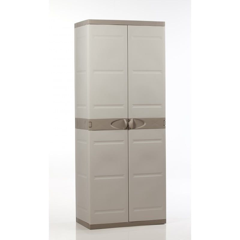 GENERICO - ARMARIO ESCOBERO TITANIUM BEIGE 176x70x44 CMS DOS PUERTAS