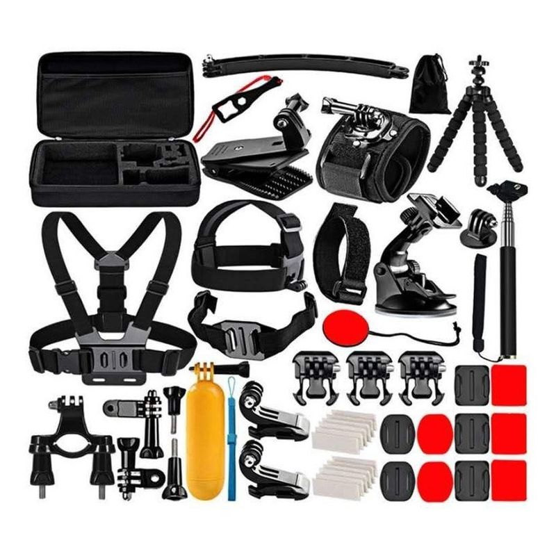 BJ HOGAR - Kit Gopro + 50 maleta accesorios cámara deporte