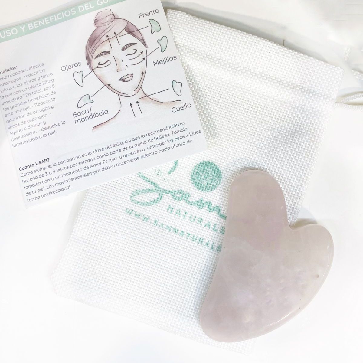 SKIN79 - Gua Sha Cuarzo Rosa 100 % Piedra Natural