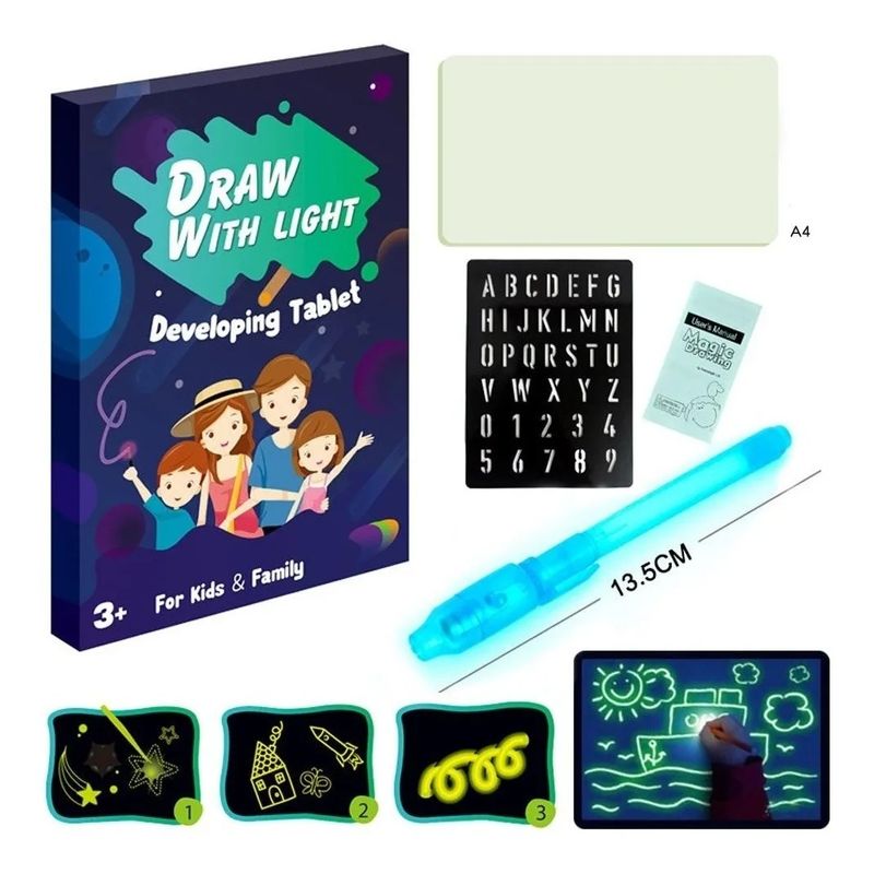 GENERICO - X5 Pizarra Magica 3d Tablet Pizarras Magicas Para Niño 28x21